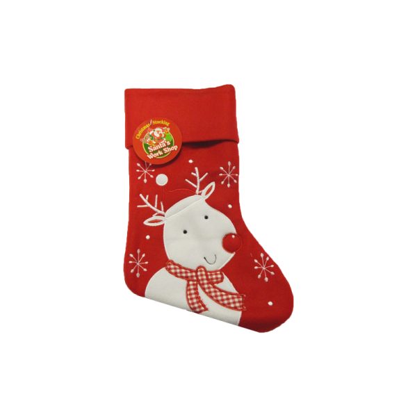 White Reindeer Stocking
